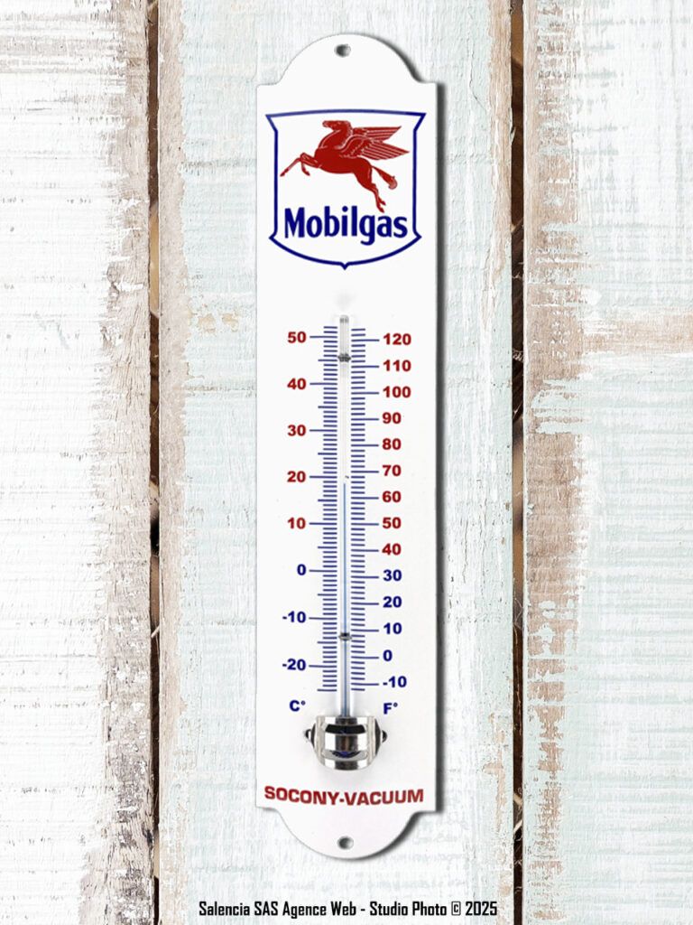 Thermomètre mural émaillé Mobilgas Email Replica