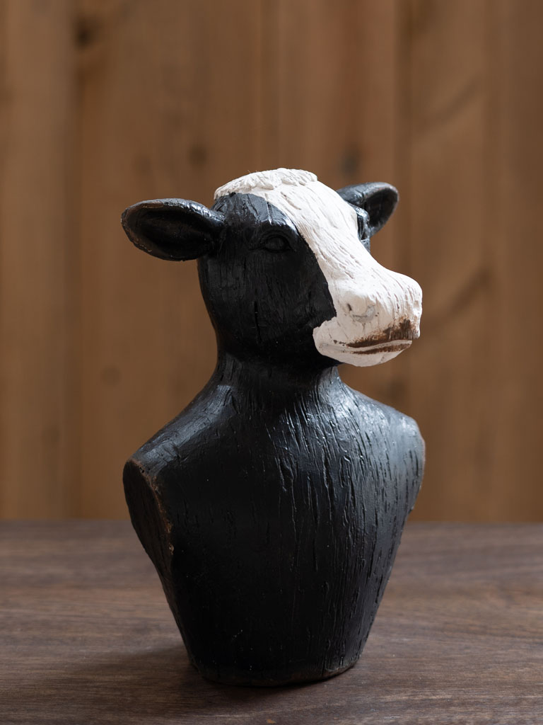Buste de vache patine noire Chehoma