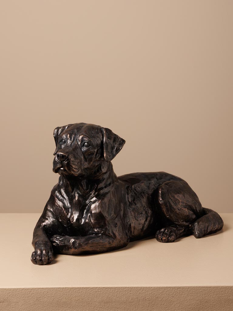 Labrador noir couché décoratif Chehoma