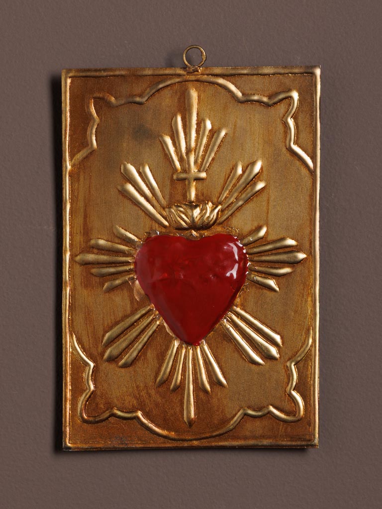 Suspension plaque Ex-voto coeur rouge Chehoma