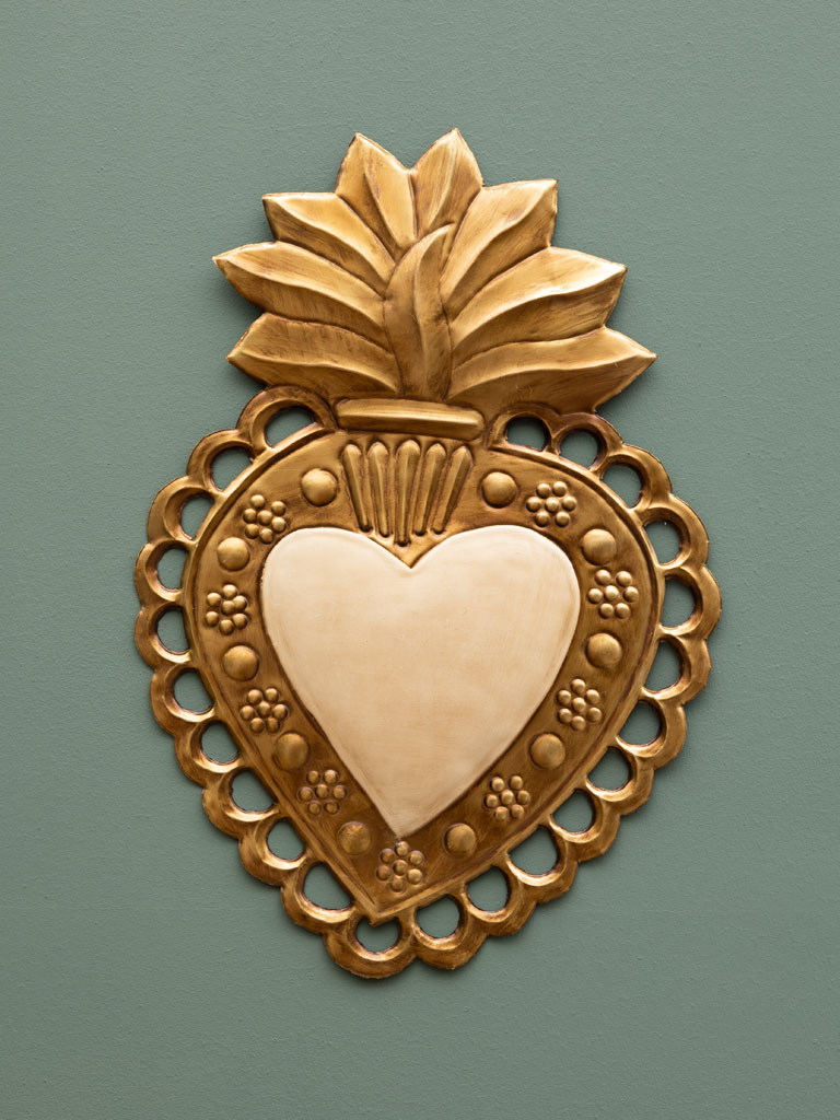 Ex-voto XXL coeur patiné blanc Chehoma