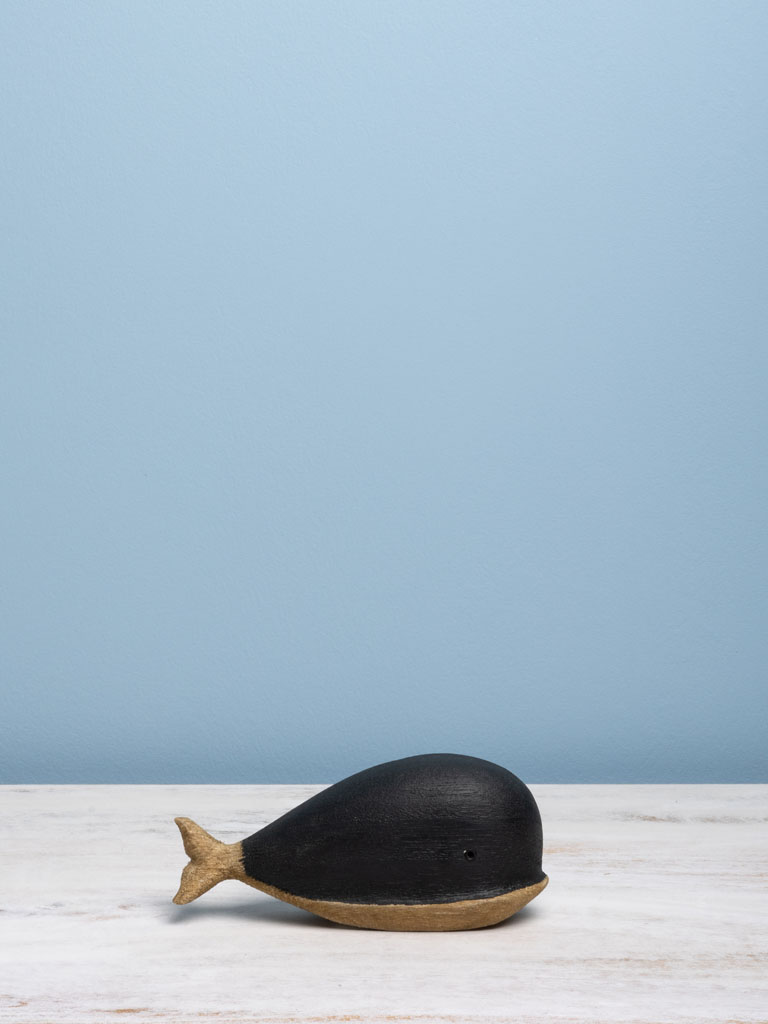 Petite baleine noir bois naturel Chehoma