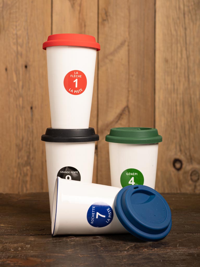 Set de 4 Mugs de voyage Piste de Ski Chehoma