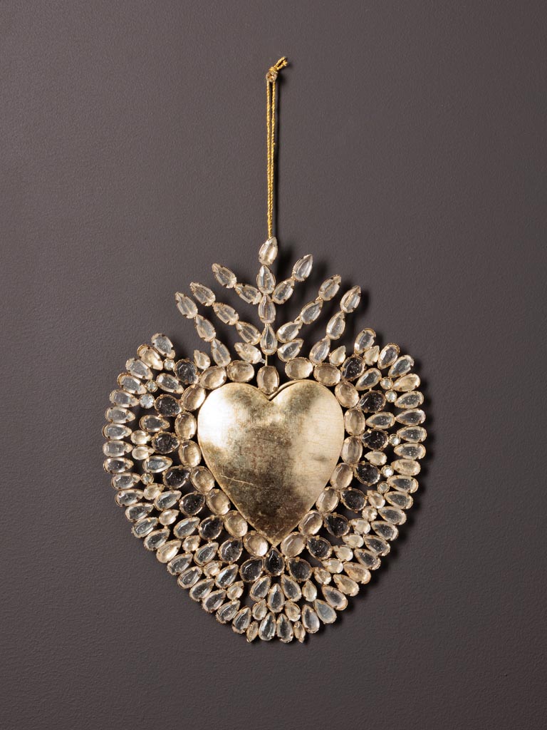 Ex-voto coeur doré et diamants Chehoma