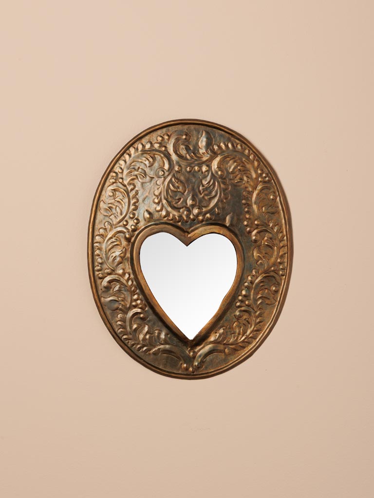 Miroir plaque Ex-voto patine bronze Chehoma