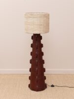 Lampadaire bordeaux abat-jour corde Yucatan