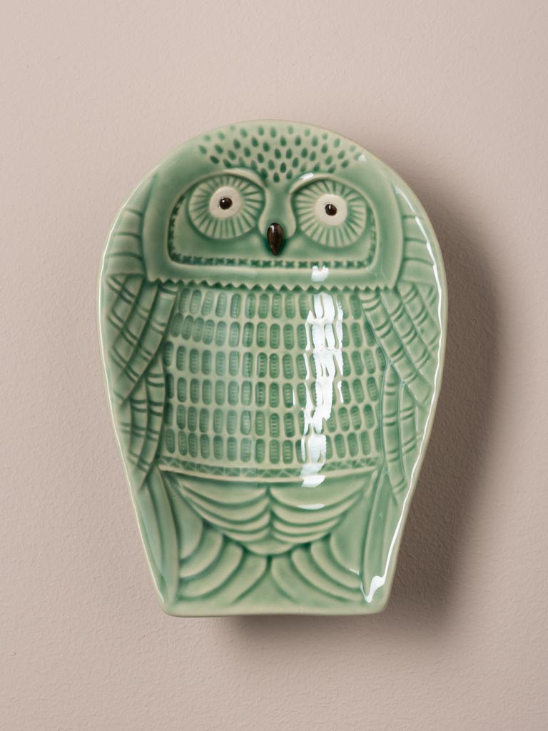 Assiette Hibou vert Chehoma