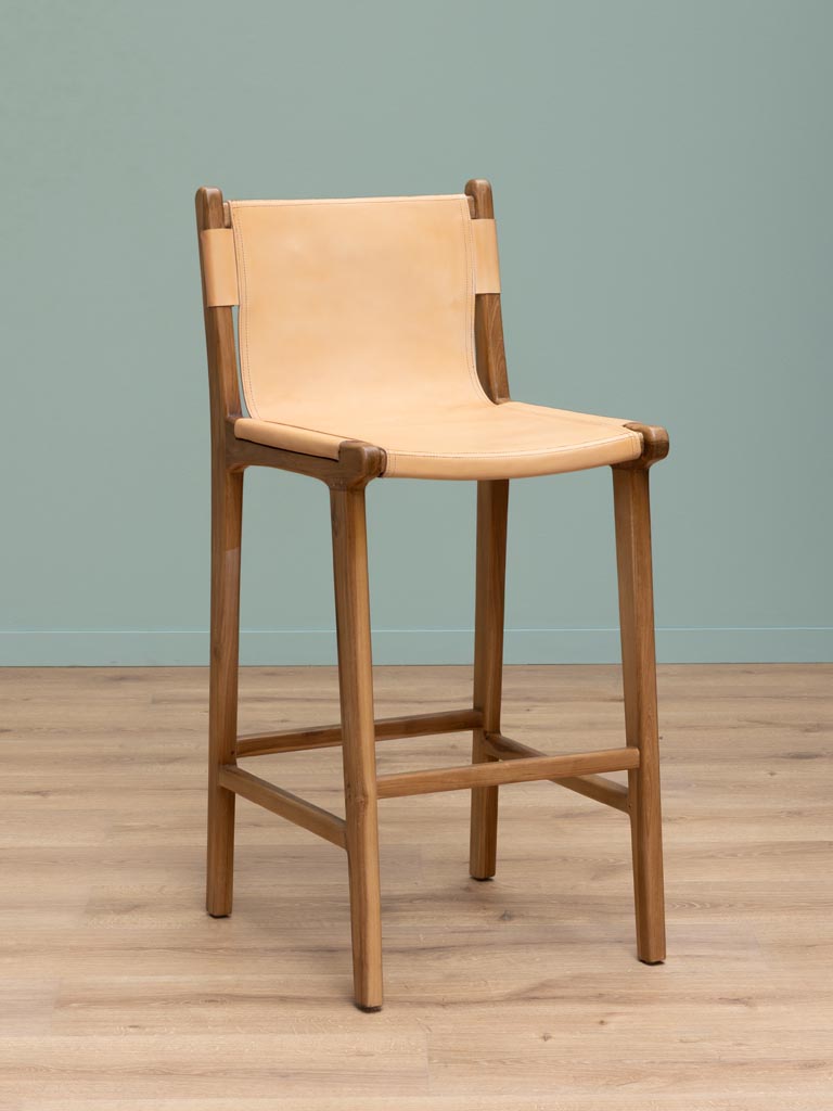 Chaise de bar assise cuir Fazenda Chehoma