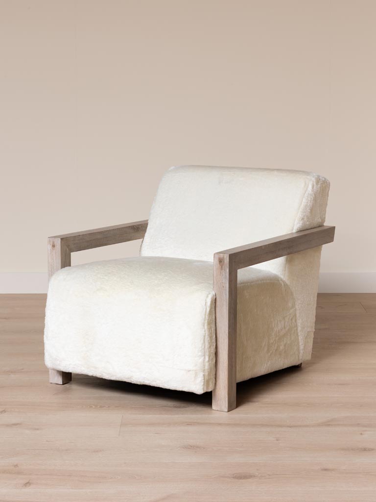 Fauteuil blanc fausse fourrure Yukon Chehoma