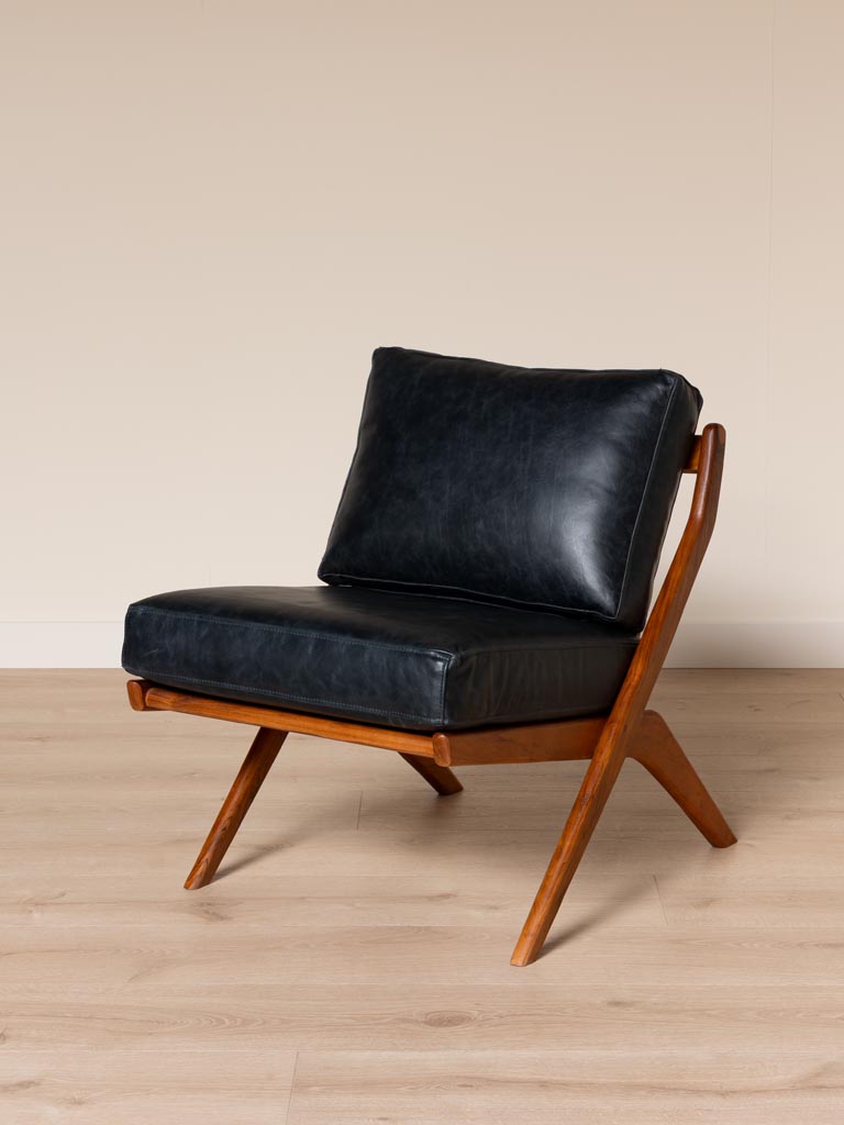 Fauteuil cuir noir Marnet Chehoma
