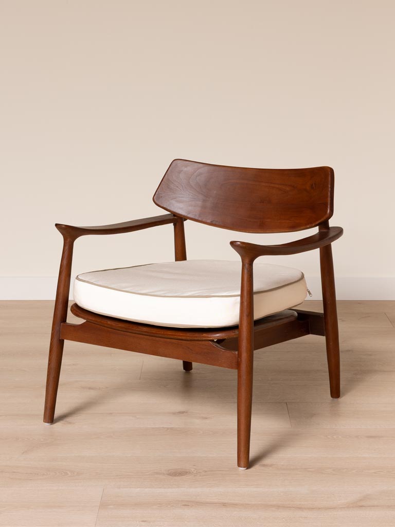 Fauteuil passepoil moka Caicos Chehoma