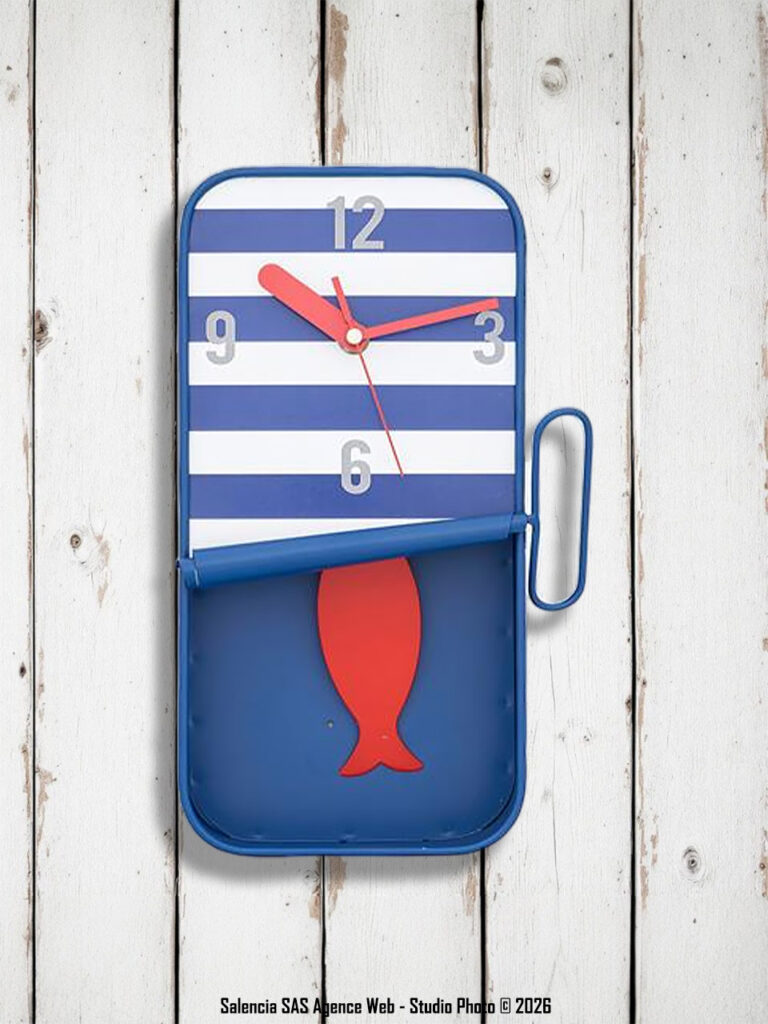 Horloge Boîte De Conserve bleue Batela