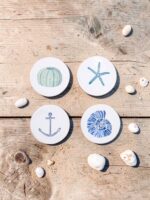 Jeu de 4 Sous-Verres Bois Émaillé Batela