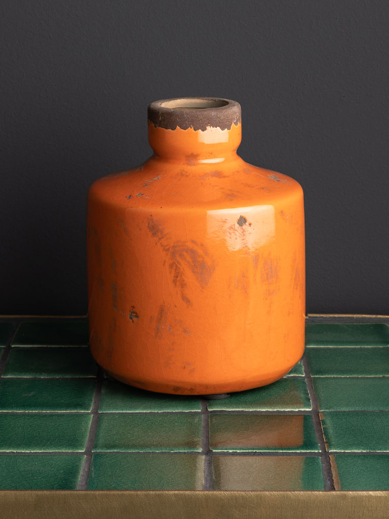 Vase bouteille orange CHehoma