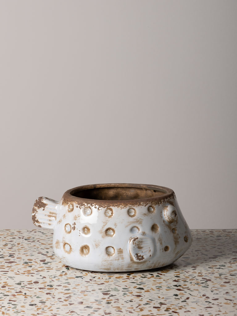 Petit cache-pot poisson blanc Chehoma