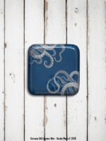 Plateau Carré en métal Pieuvre bleu Batela