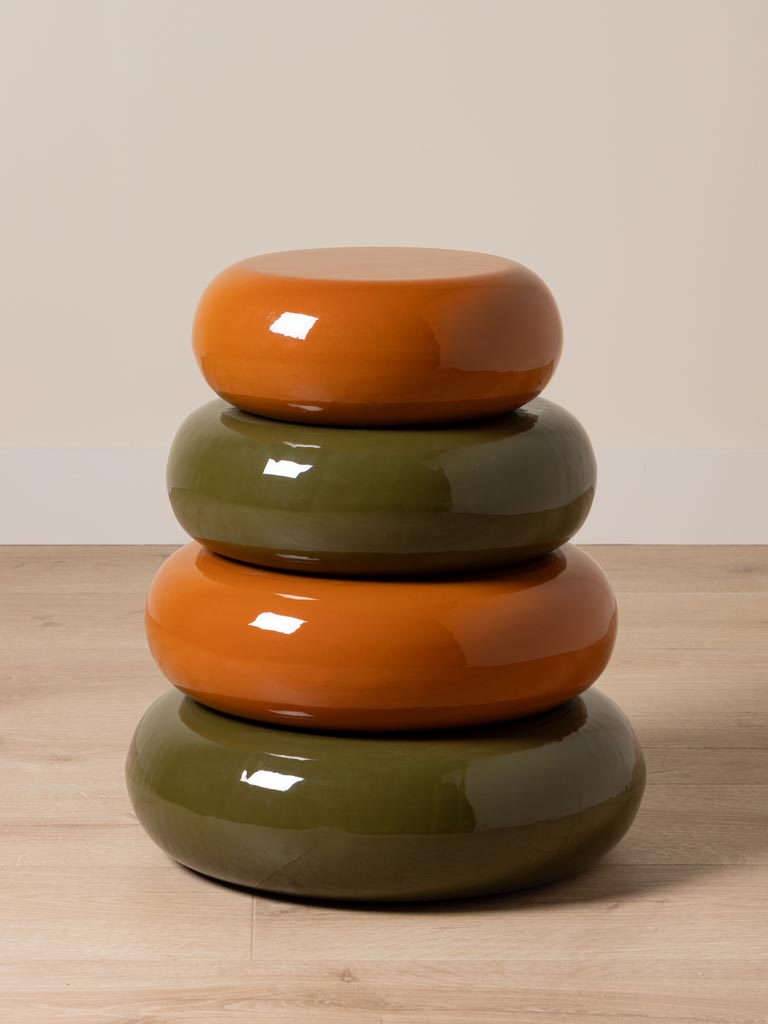Table d'appoint orange et kaki Gum Chehoma