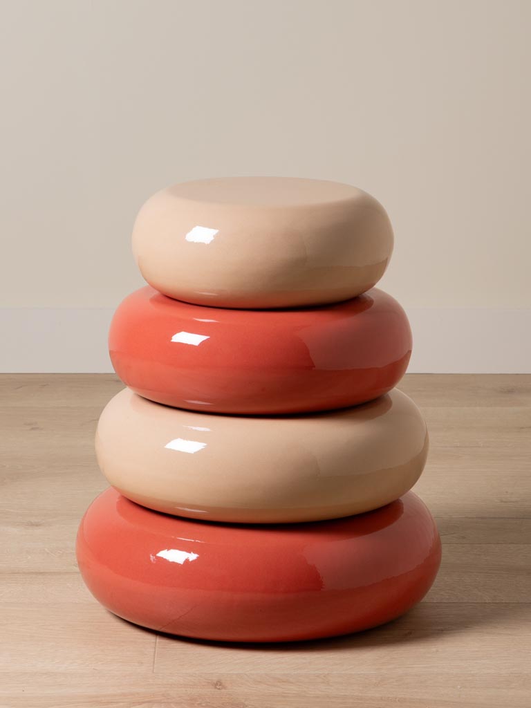 Table d'appoint rose et beige Gum CHehoma