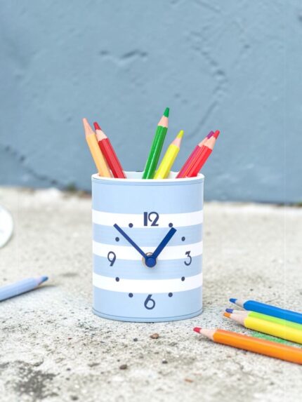Horloge pot à crayons bleu turqoise Batela