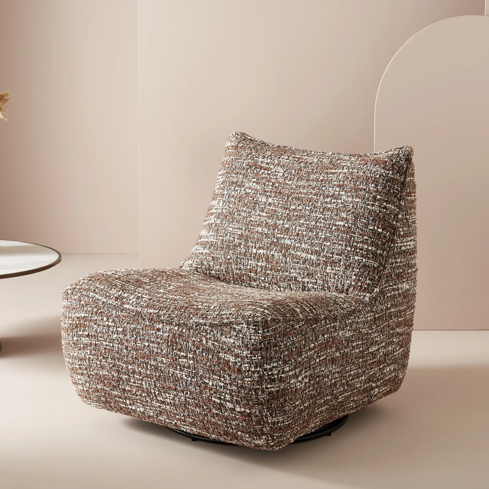 Fauteuil pivotant en tissu Luke Signature