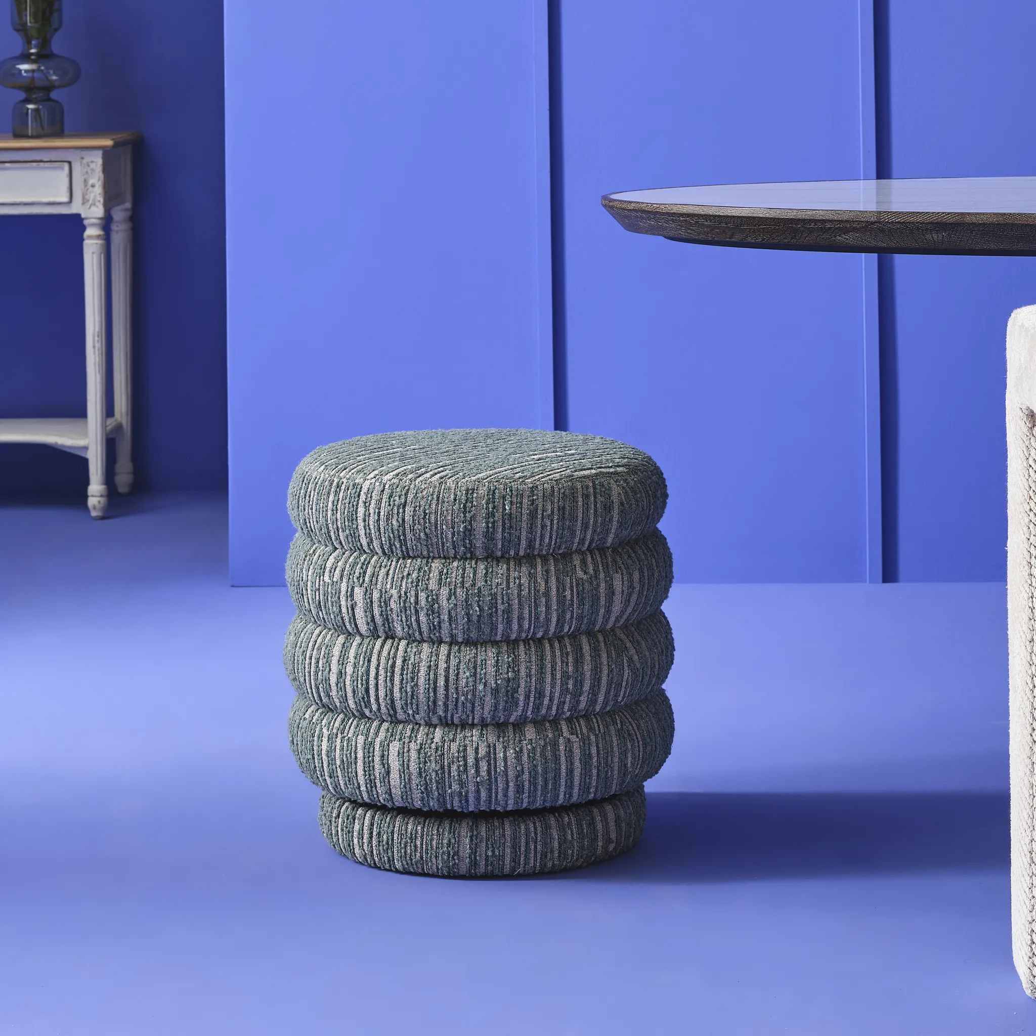 Pouf de table pivotant Bibendum vert Signature