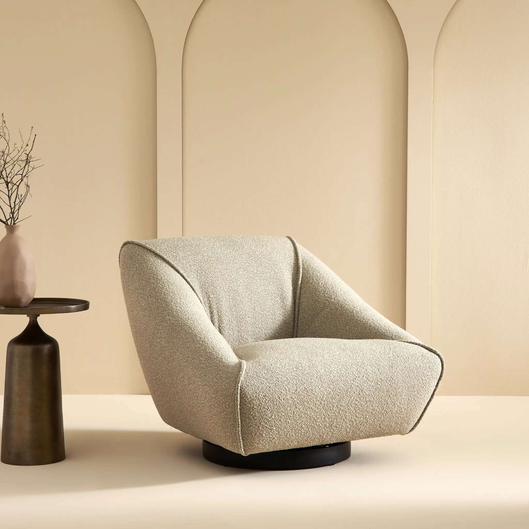 Fauteuil pivotant couleur lin Henry Signature