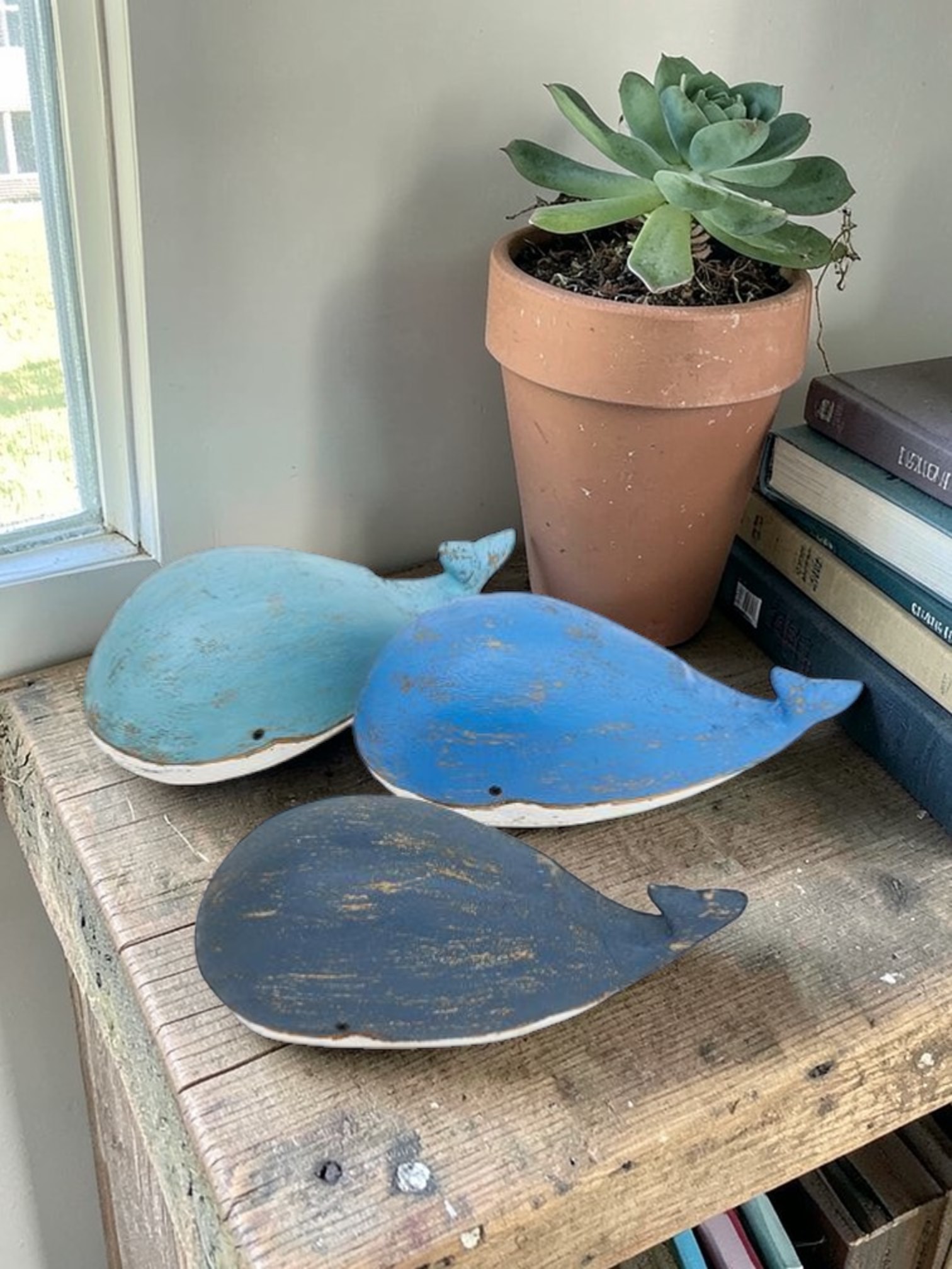 Set de 3 baleines en bois Batela