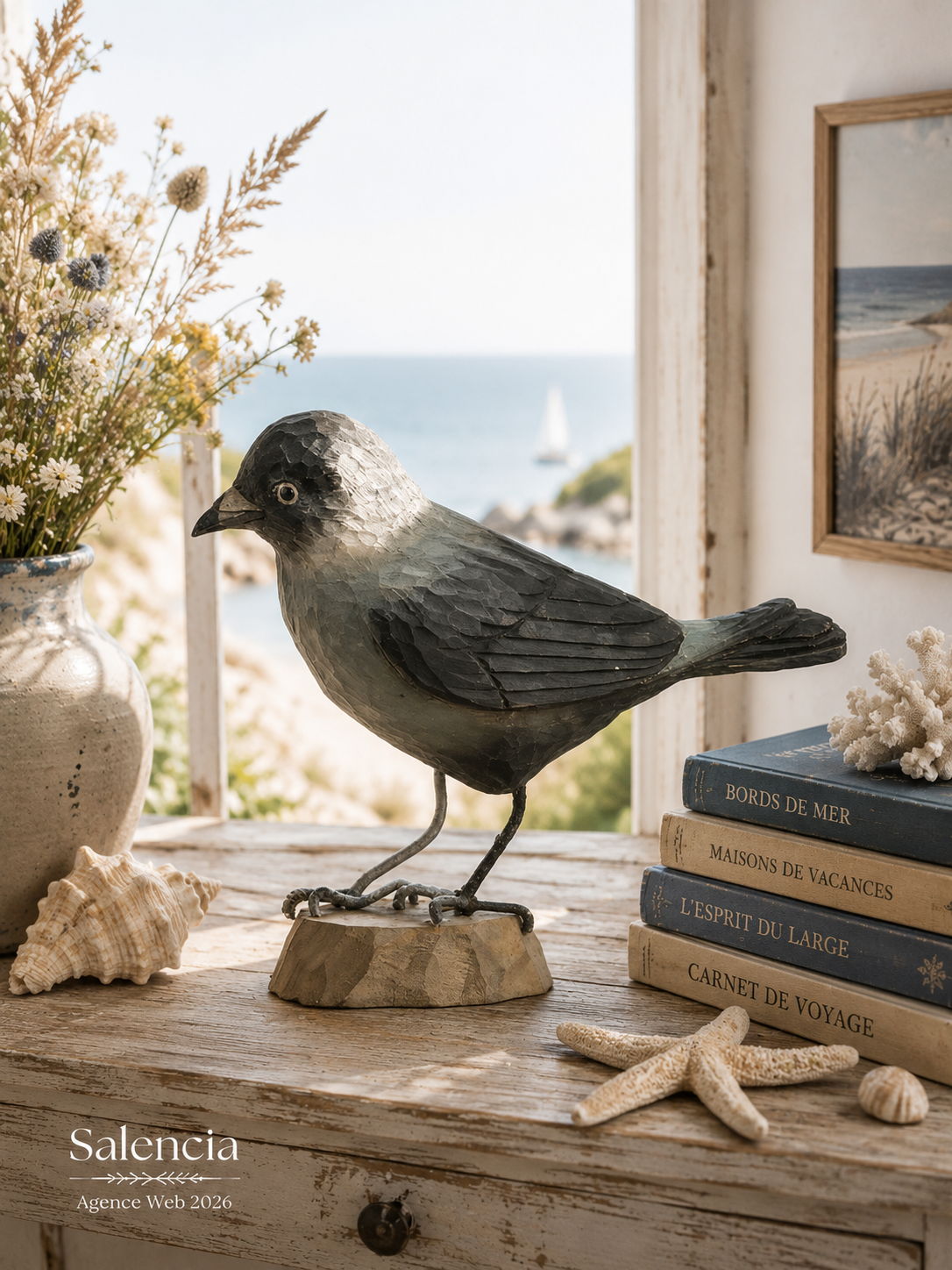 figurine-bois-choucas-wildlife-garden-WG464 Figurine bois Choucas – Image 1