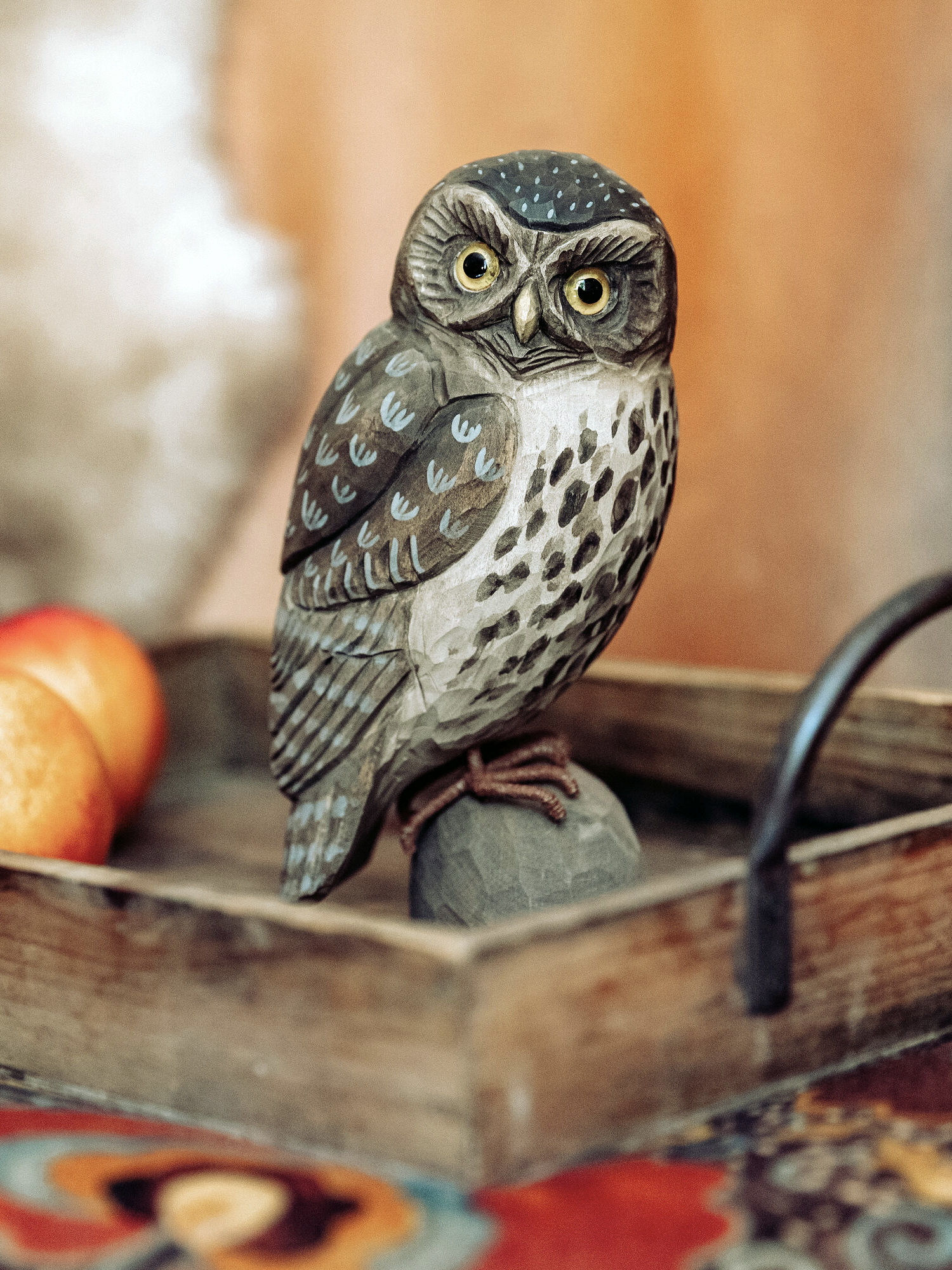 Figurine bois Chouette Chevêche Wildlife Garden