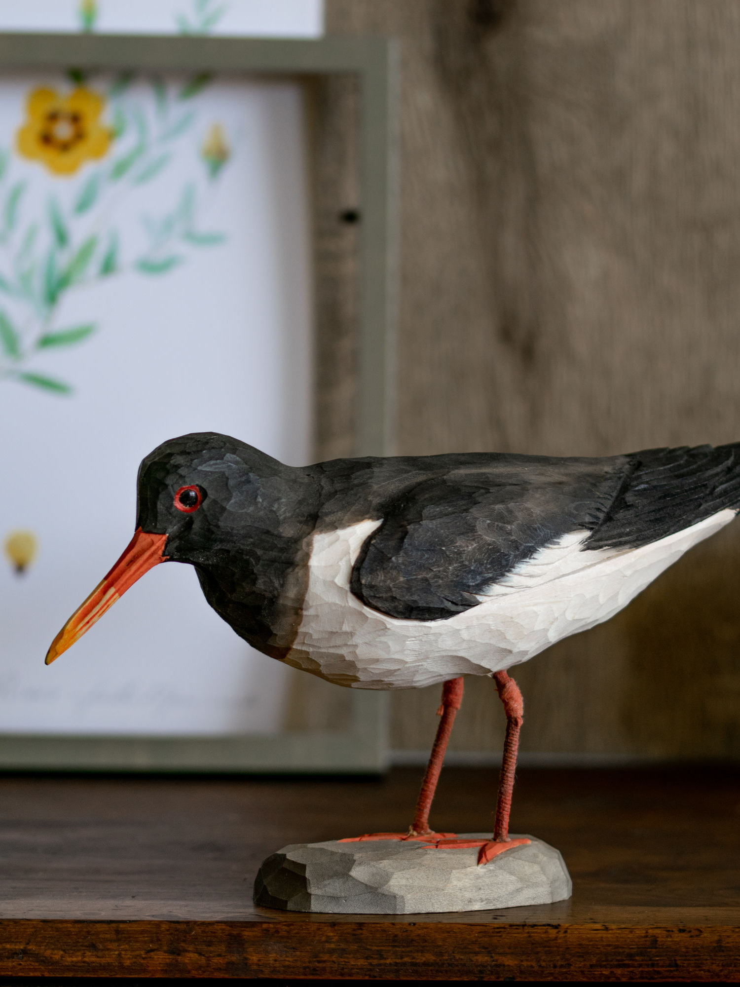 Figurine bois Huîtrier Pie Wildlife Garden