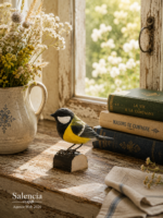 Figurine bois Mésange charbonnière