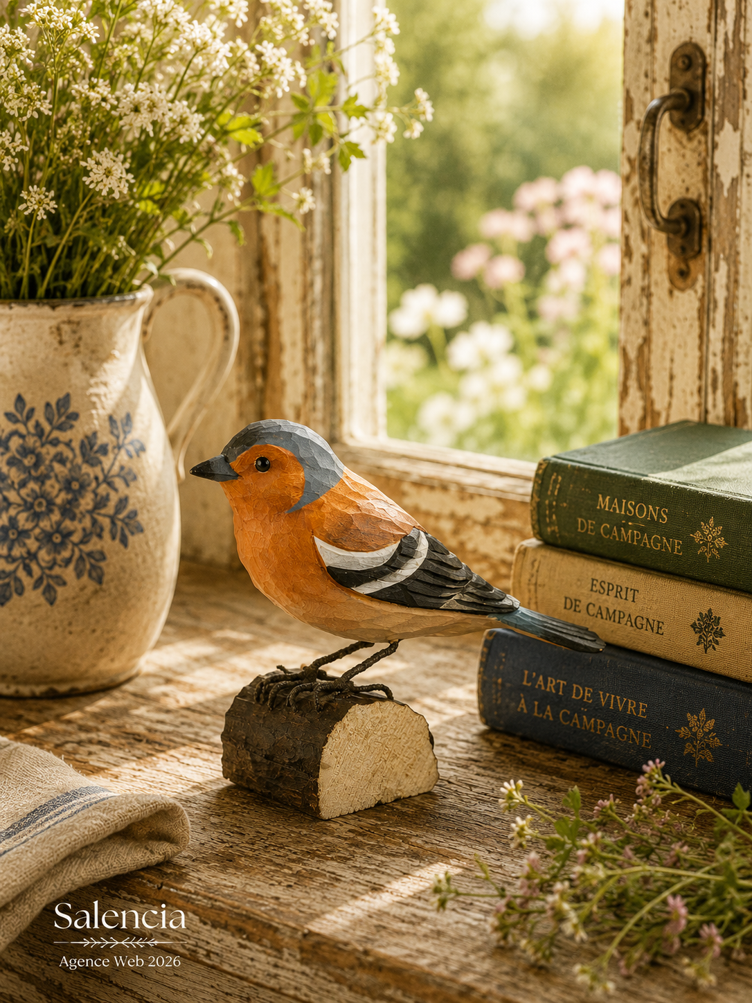 figurine-bois-pinson-des-arbres-wildlife-garden-WG416 Figurine bois Pinson des arbres – Image 1