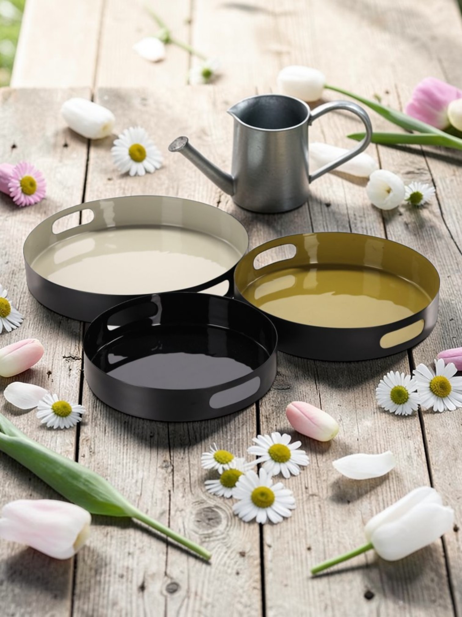 Plateaux New Colors poignées Noir Gris Clair Kaki Athezza