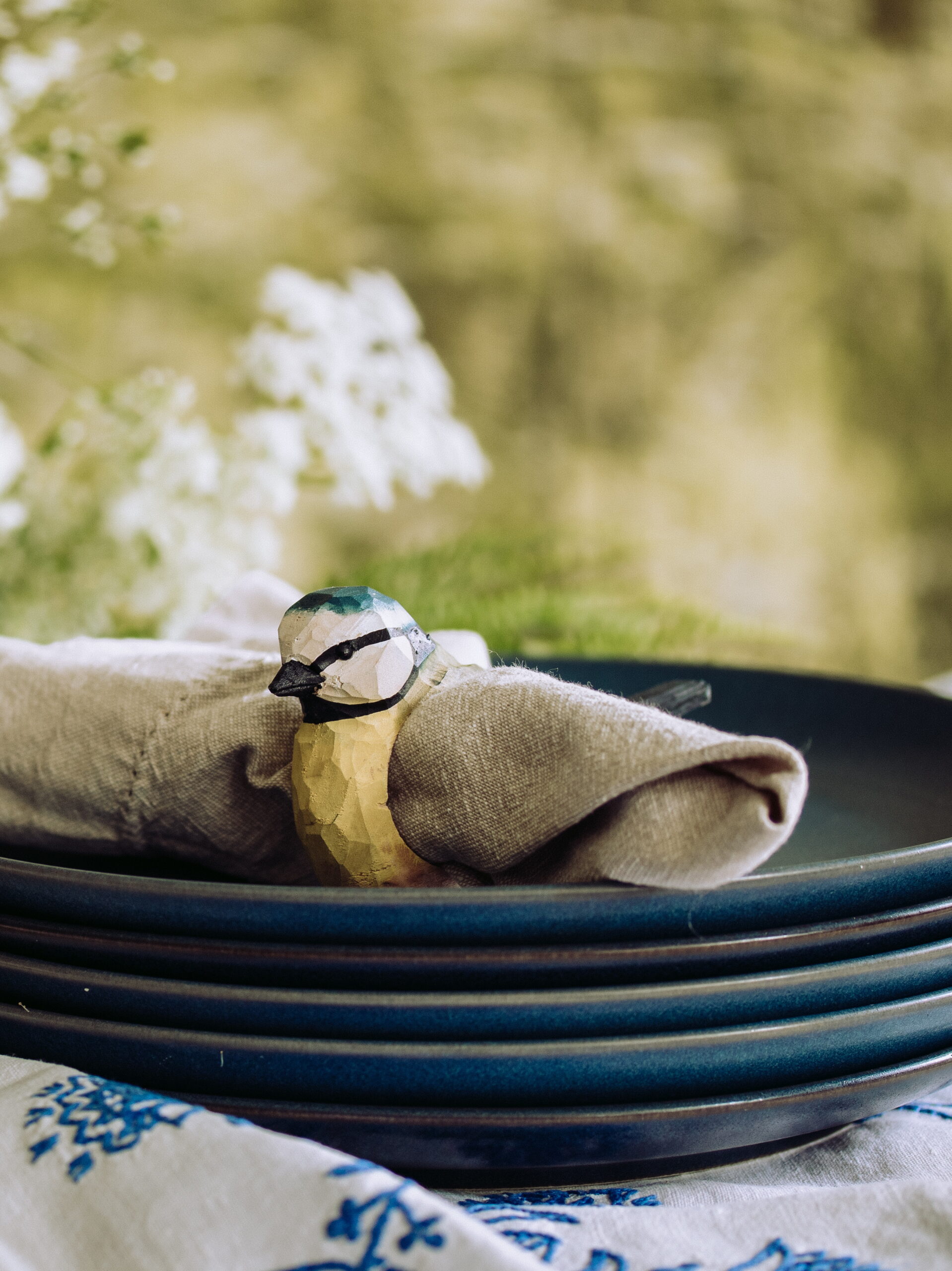 Rond de Serviette bois Mésange Bleue Wildlife Garden