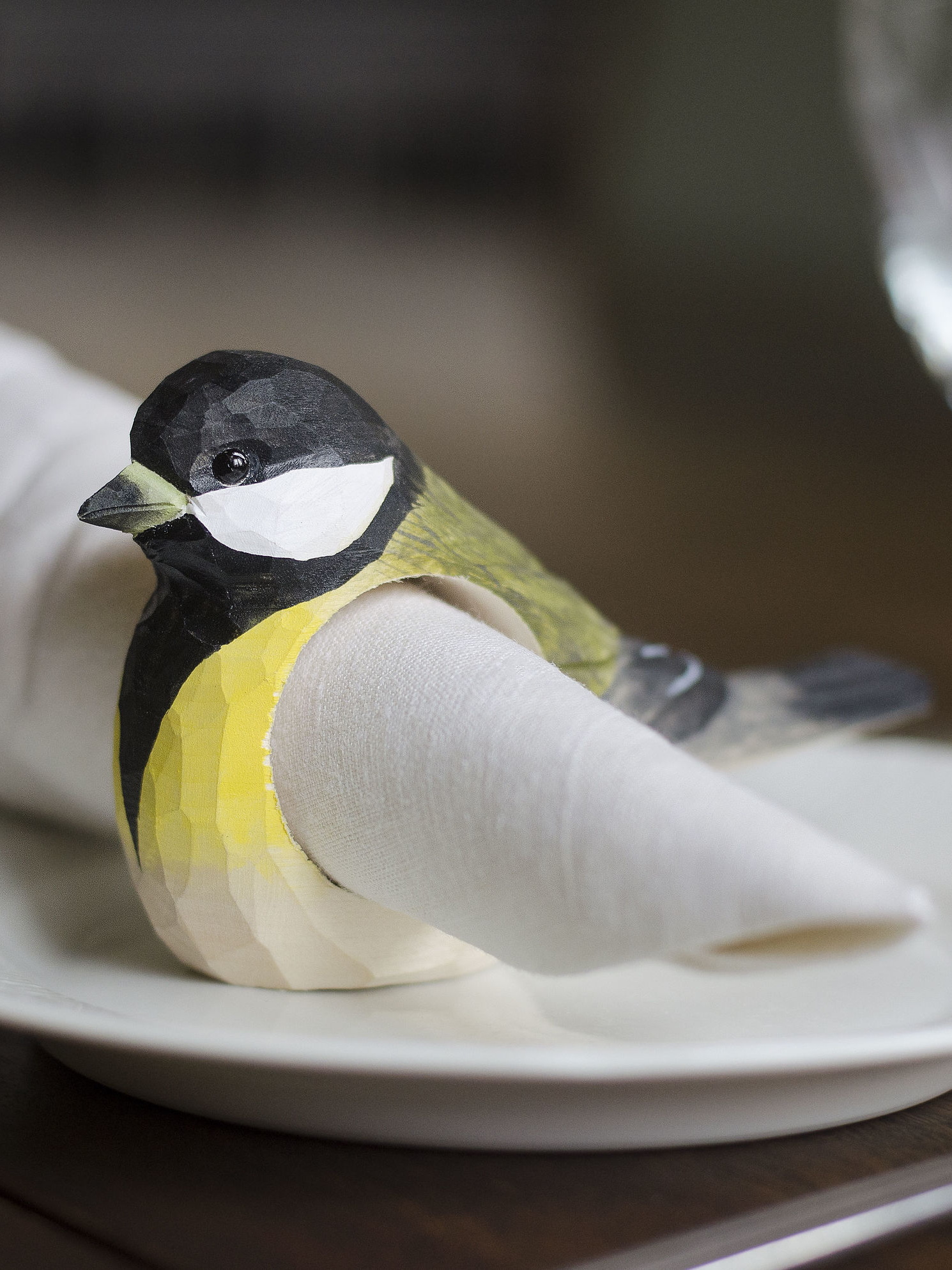 Rond de Serviette bois Mésange Charbonnière Wildlife Garden