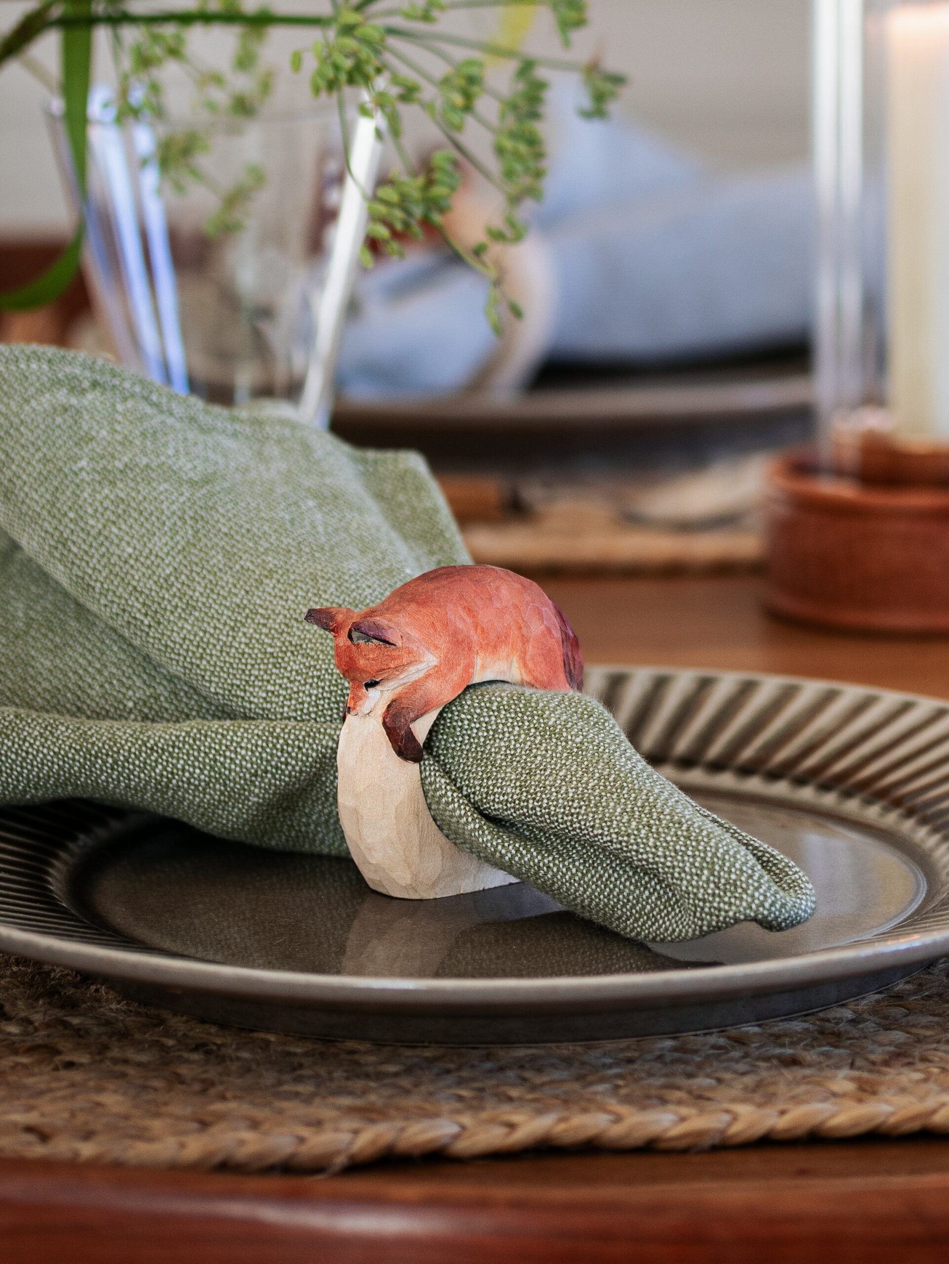 Rond de Serviette bois Renard Wildlife Garden