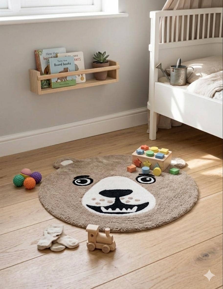 Tapis enfant ours marron