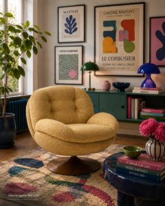Fauteuil Memento Retro moutarde Athezza